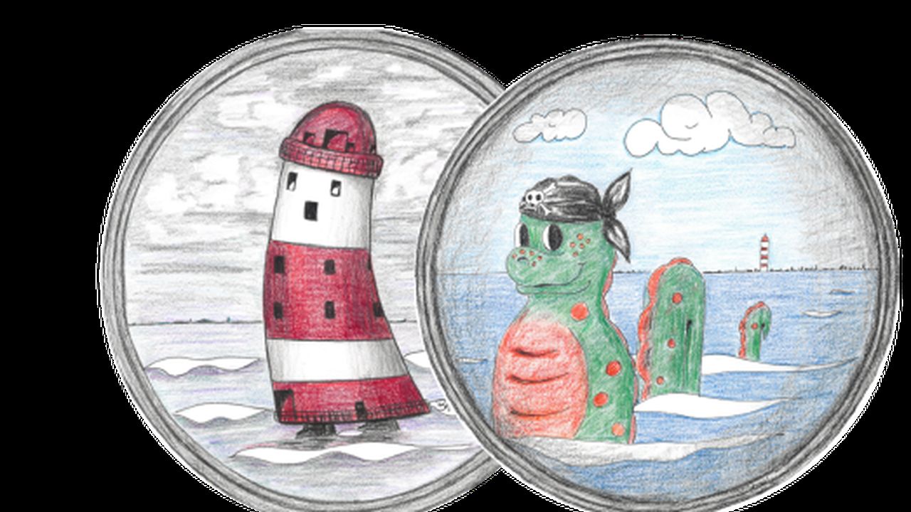 Maskottchen Leuchtturm Börnie und Nessie Maskottchen Leuchtturm Börnie und Nessie